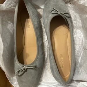 Madewell April Pewter/Gray Suede Ballet Flats 7.5